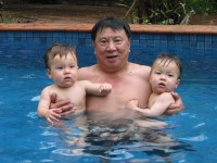 Swimming with Grandpa in Darwin