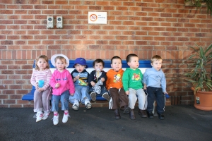 Waiting for the train!  Mum's Group