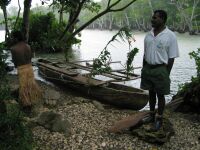 Traditional handmade canoes